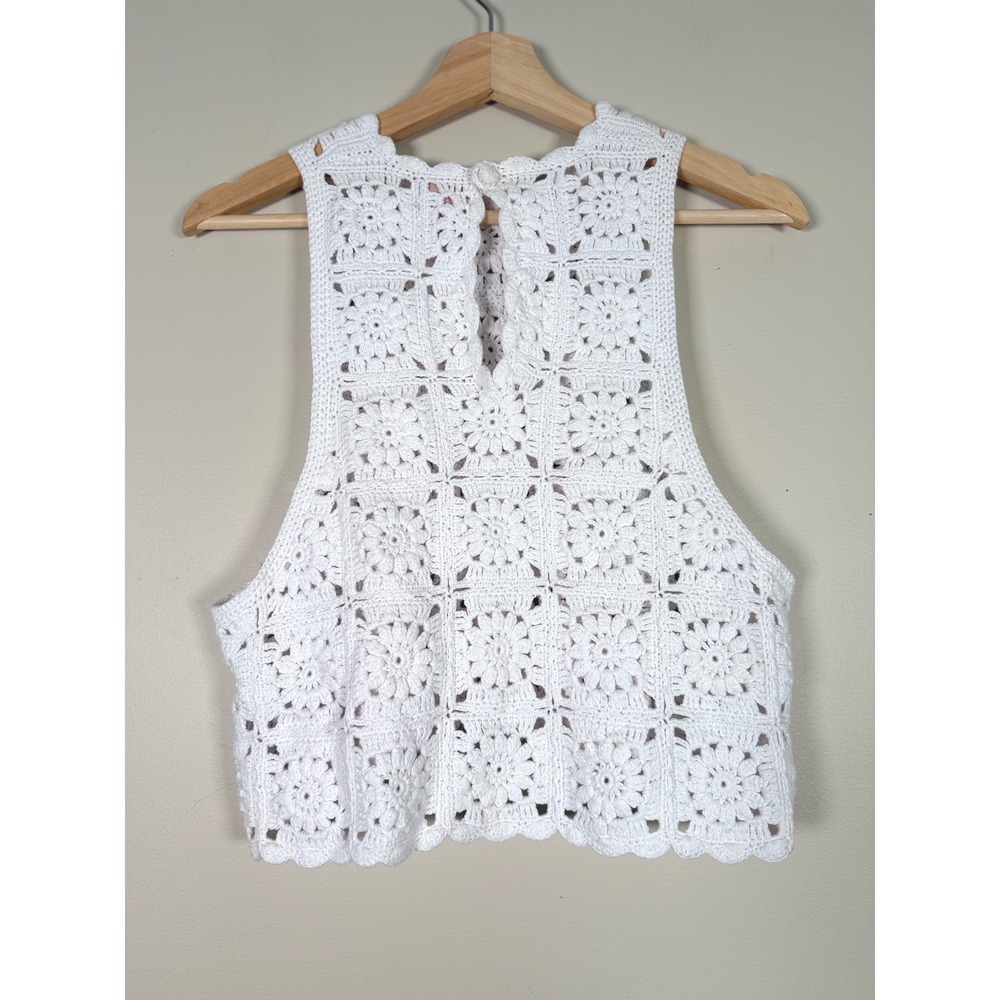 Show Me Your Mumu Laguna Top White Daisy Crochet Cotton Boho Crop XS Festival - Picture 4 of 8